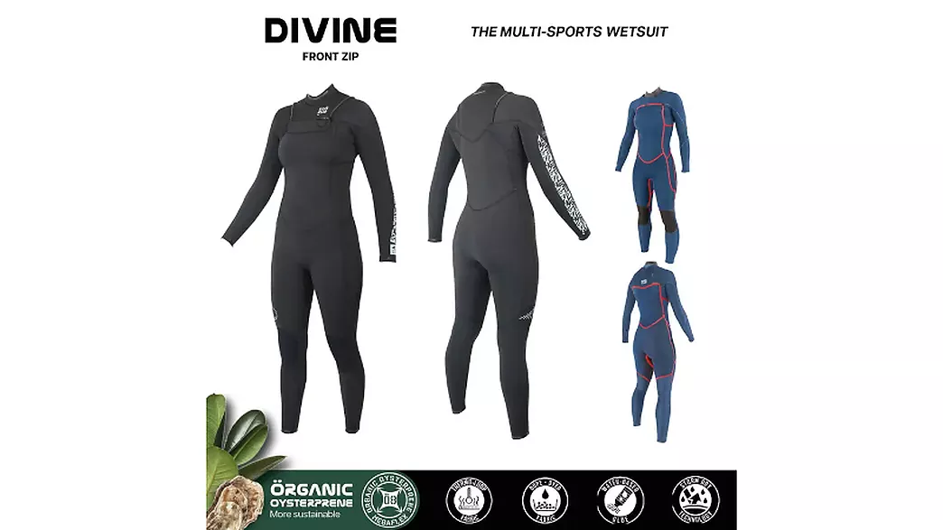 Lassdive Shop - Combinaison Soöruz Divine 3/2mm Front Zip noir pour femme pour jet ski, surf, wakeboard, wingfoil et sports aquatiques 05